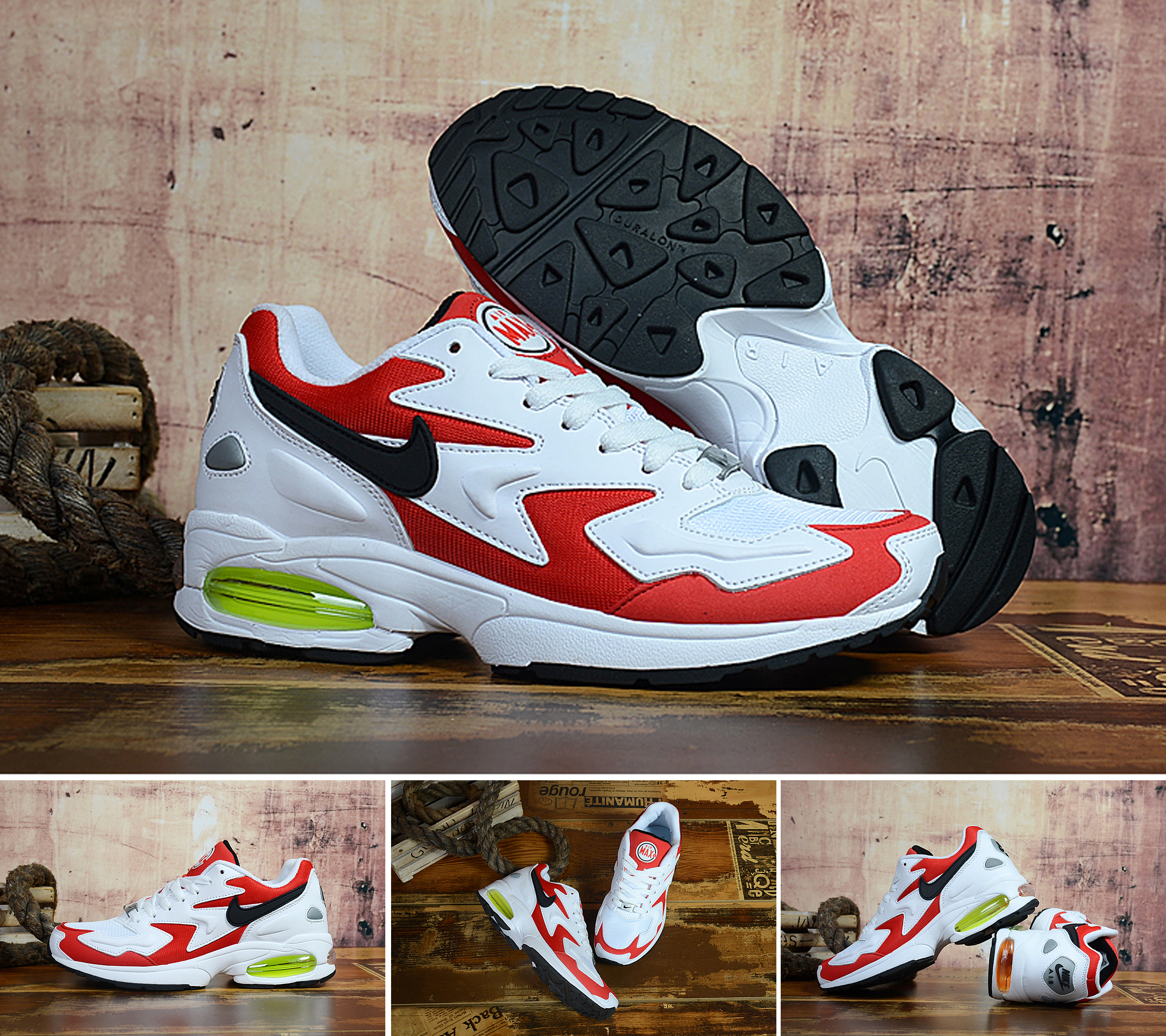 Air Max2 Light Red White Black Shoes - Click Image to Close